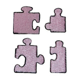 ID 3195ABCD Set of 4/Lot of 2 Puzzle Pieces Patches Embroidered Iron On Applique