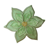 ID 6658 Green Flower Symbol Patch Head Plant Blossom Embroidered IronOn Applique