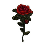 ID 6683 Single Red Rose Patch Love Plant Blossom Embroidered Iron On Applique