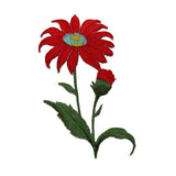 ID 6692 Red Flower Bud Patch Garden Symbol Plant Embroidered Iron On Applique