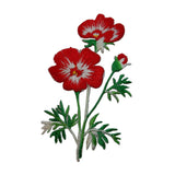 ID 6698 Red Tropical Flower Patch Garden Blossom Embroidered Iron On Applique