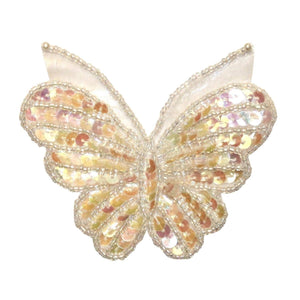 ID 2187 Beaded Sequin Butterfly Patch Craft Insect Symbol Bug Iron On Applique