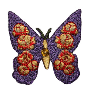 ID 2199 Floral Butterfly Patch Garden Bug Insect Embroidered Iron On Applique