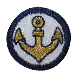 ID 2626 Anchor Emblem Patch Nautical Boat Ship Badge Embroidered IronOn Applique