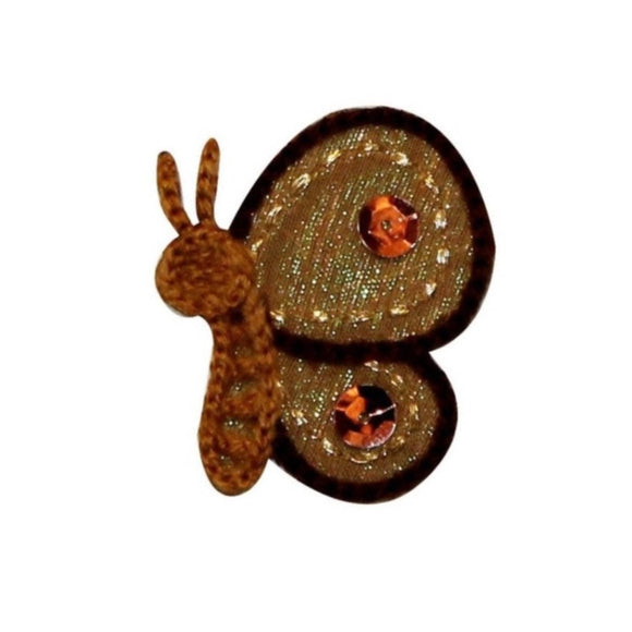 ID 2326 Sequin Wing Butterfly Patch Earth Garden Bug Embroidered IronOn Applique