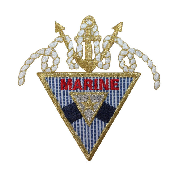ID 2653 Marine Symbol Patch Anchor Rope Emblem Ship Embroidered Iron On Applique