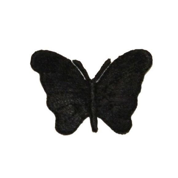 ID 2332 Black Butterfly Patch Night Fairy Garden Bug Embroidered IronOn Applique