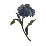 ID 6578 Blue Carnation Flower Patch Garden Blossom Embroidered Iron On Applique