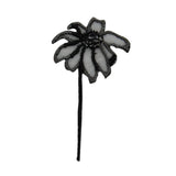 ID 6820 Black Wildflower Patch Garden Daisy Plant Embroidered Iron On Applique
