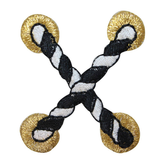 ID 2687B Striped Nautical Rope Patch Cord Knot Tie Embroidered Iron On Applique