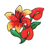 ID 6846 Tropical Hibiscus Flower Patch Garden Lily Embroidered Iron On Applique