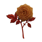 ID 6850 Orange Lace Rose Blossom Patch Blossom Plant Embroidered IronOn Applique