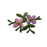 ID 6874 Purple Flower Bush Patch Garden Blossom Embroidered Iron On Applique