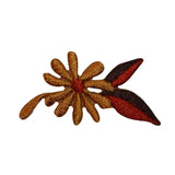 ID 6878 Gold Flower Blossom Patch Garden Plant Leaf Embroidered Iron On Applique