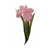 ID 6890 Pink Orchid Flower Patch Garden Iris Blossom Embroidered IronOn Applique
