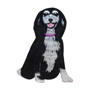 ID 2805 Fluffy Border Collie Patch Dog Puppy Pet Embroidered Iron On Applique