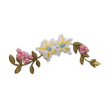 ID 6916 Flower Blossoms On Vine Patch Garden Branch Wax Thread Iron On Applique