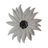 ID 6772 White Flower Blossom Patch Decoration Symbol Embroidered IronOn Applique
