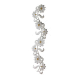 ID 6774 White Flower Chain Patch Garden Craft Strip Embroidered Iron On Applique