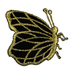 ID 2133 Gold Butterfly Patch Garden Bug Insect Embroidered Iron On Applique