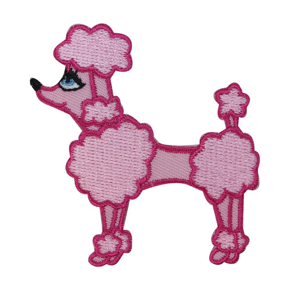 ID 2733 Pink Cotton Candy Poodle Patch Pretty Dog Embroidered Iron On Applique