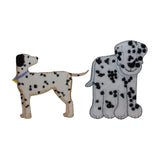 ID 2837AB Set of 2 Fuzzy Dalmatian Patches Dog Puppy Fluffy Iron On Applique