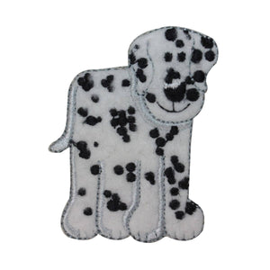 ID 2837B Fuzzy Dalmatian Patch Firehouse Dog Fluffy Embroidered Iron On Applique