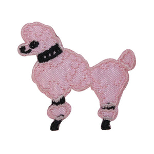 ID 2735C Pink Poodle Patch Fluffy Dog Pet Fancy Embroidered Iron On Applique