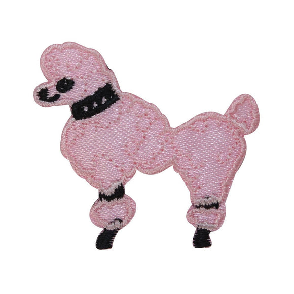 ID 2735C Pink Poodle Patch Fluffy Dog Pet Fancy Embroidered Iron On Applique