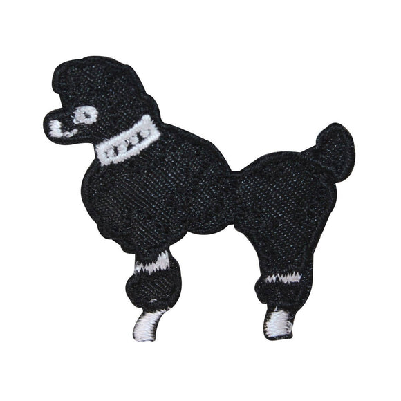 ID 2736A Small Black Poodle Patch Fancy Pet Dog Embroidered Iron On Applique