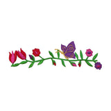 ID 6946 Flowers On Vine Patch Garden Nature Strip Embroidered Iron On Applique