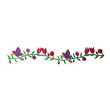 ID 6947 Flowers On Vine Patch Garden Nature Strip Embroidered Iron On Applique