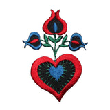 ID 6967 Red Heart Flower Patch Love Plant Blossom Embroidered Iron On Applique