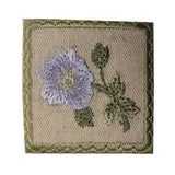 ID 6980 Purple Pansy Flower Badge Patch Garden Sign Embroidered Iron On Applique