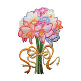 ID 7016 Rainbow Lily Flower Bouquet Patch Blossom Embroidered Iron On Applique
