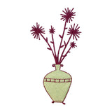 ID 7054 House Plant Flower Patch Decoration Vase Embroidered Iron On Applique