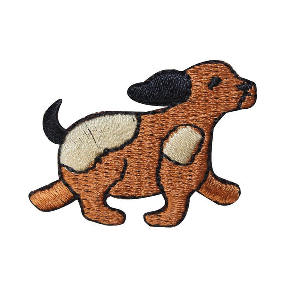 ID 2846A Cute Spotted Puppy Running Patch Pet Dog Embroidered Iron On Applique