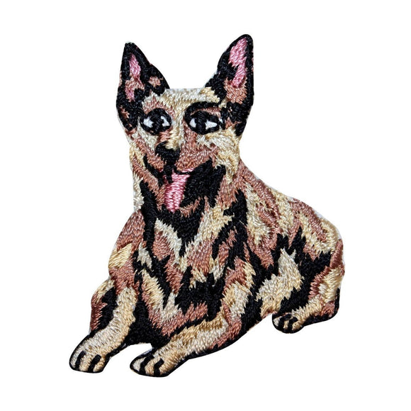ID 2748 German Shepherd Laying Down Patch Work Dog Embroidered Iron On Applique