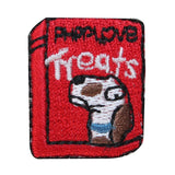 ID 2859 Lot of 3 Dog Treat Box Patch Food Puppy Pet Embroidered Iron On Applique