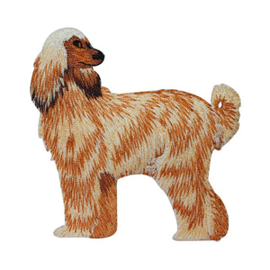 ID 2750 Afghan Hound Dog Patch Fancy Puppy Breed Embroidered Iron On Applique