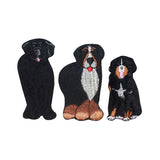 ID 2862ABC Set of 3 Assorted Fuzzy Dog Patches Pet Embroidered Iron On Applique