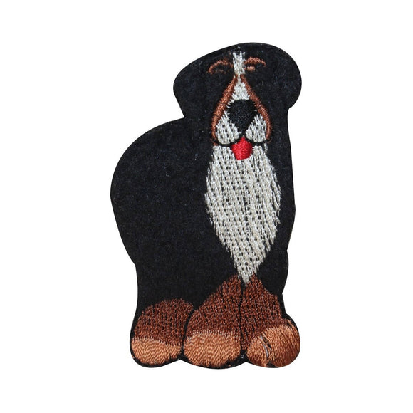 ID 2862B Fluffy St. Bernard Dog Patch Furry Pet Embroidered Iron On Applique
