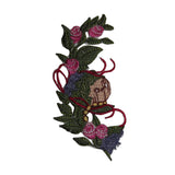 ID 7062 Pink Flowers On Vine Patch Garden Branch Embroidered Iron On Applique