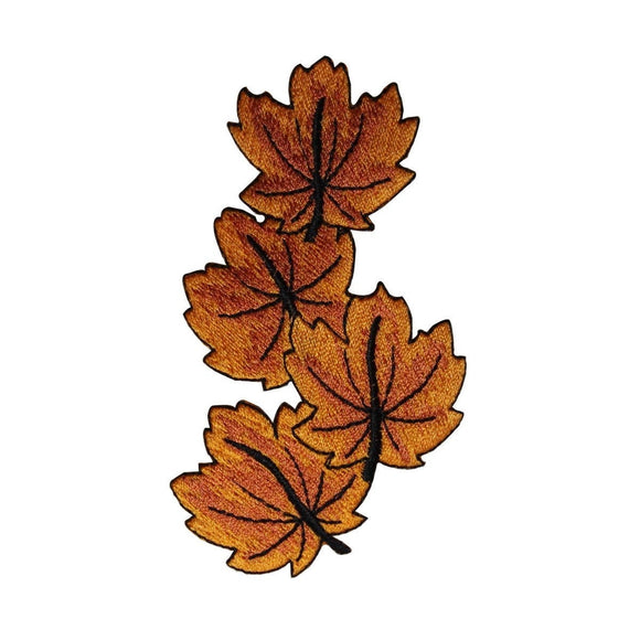 ID 7164 Fall Maple Leaf Strip Patch Nature Autumn Embroidered Iron On Applique
