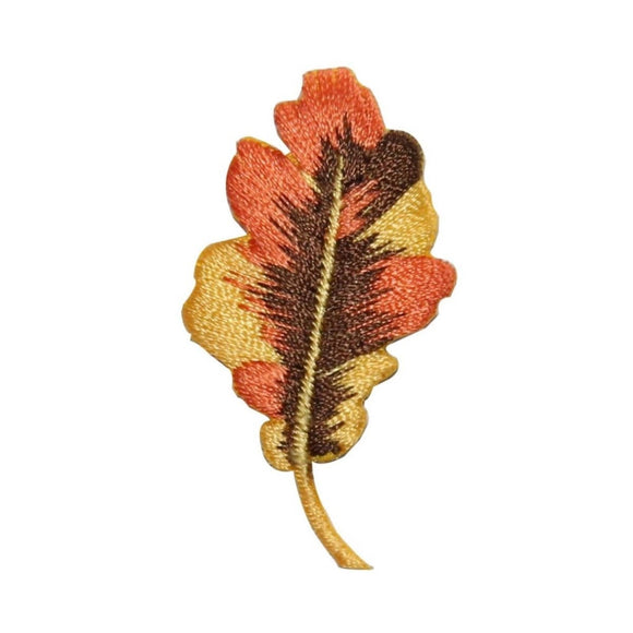 ID 7166 Multi Colored Oak Leaf Patch Nature Fall Embroidered Iron On Applique