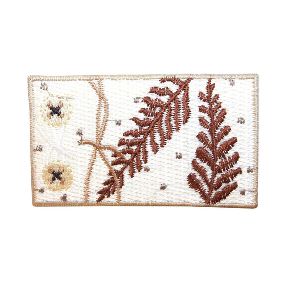 ID 7176 Leaf Nature Badge Patch Panel Design Tree Embroidered Iron On Applique