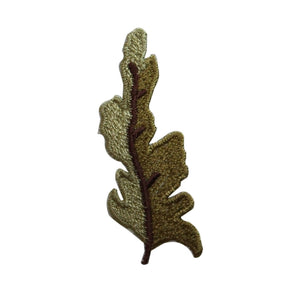 ID 7207 Two Tone Green Oak Leaf Patch Tree Plant Embroidered Iron On Applique
