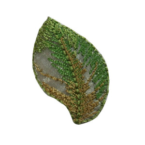 ID 7208 Green Beech Leaf Patch Tree Plant Autumn Embroidered Iron On Applique