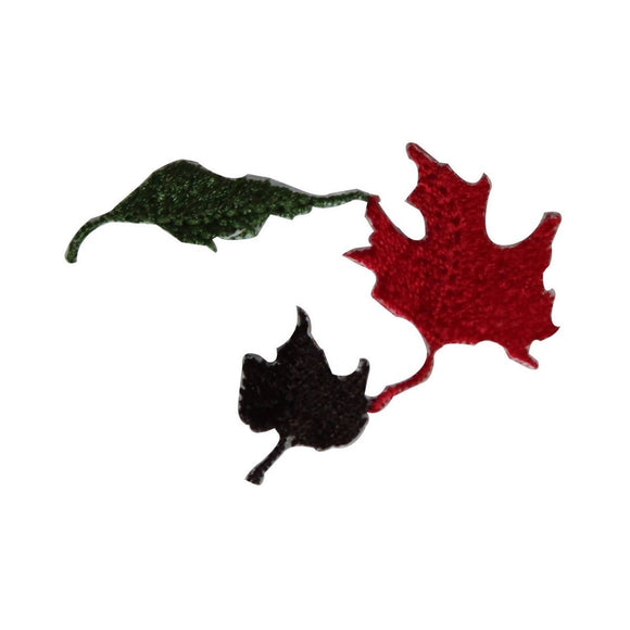 ID 7225 Fall Leaves Chain Patch Autumn Tree Nature Embroidered Iron On Applique