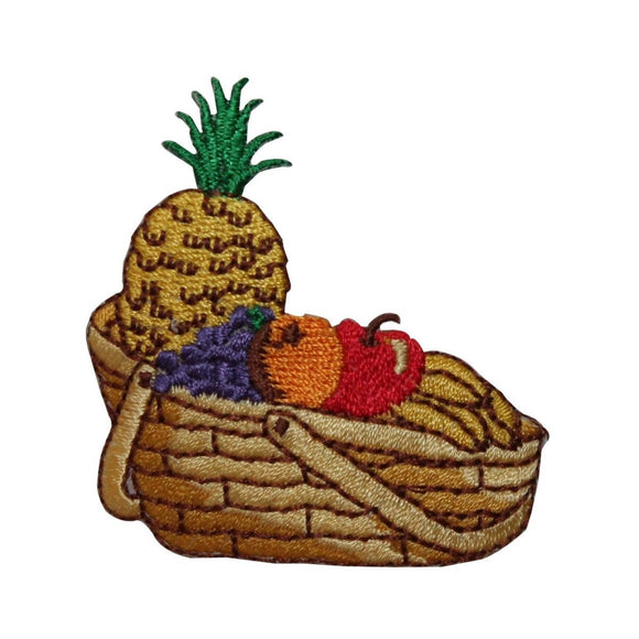 ID 7310 Picnic Basket of Fruit Patch Garden Summer Embroidered Iron On Applique